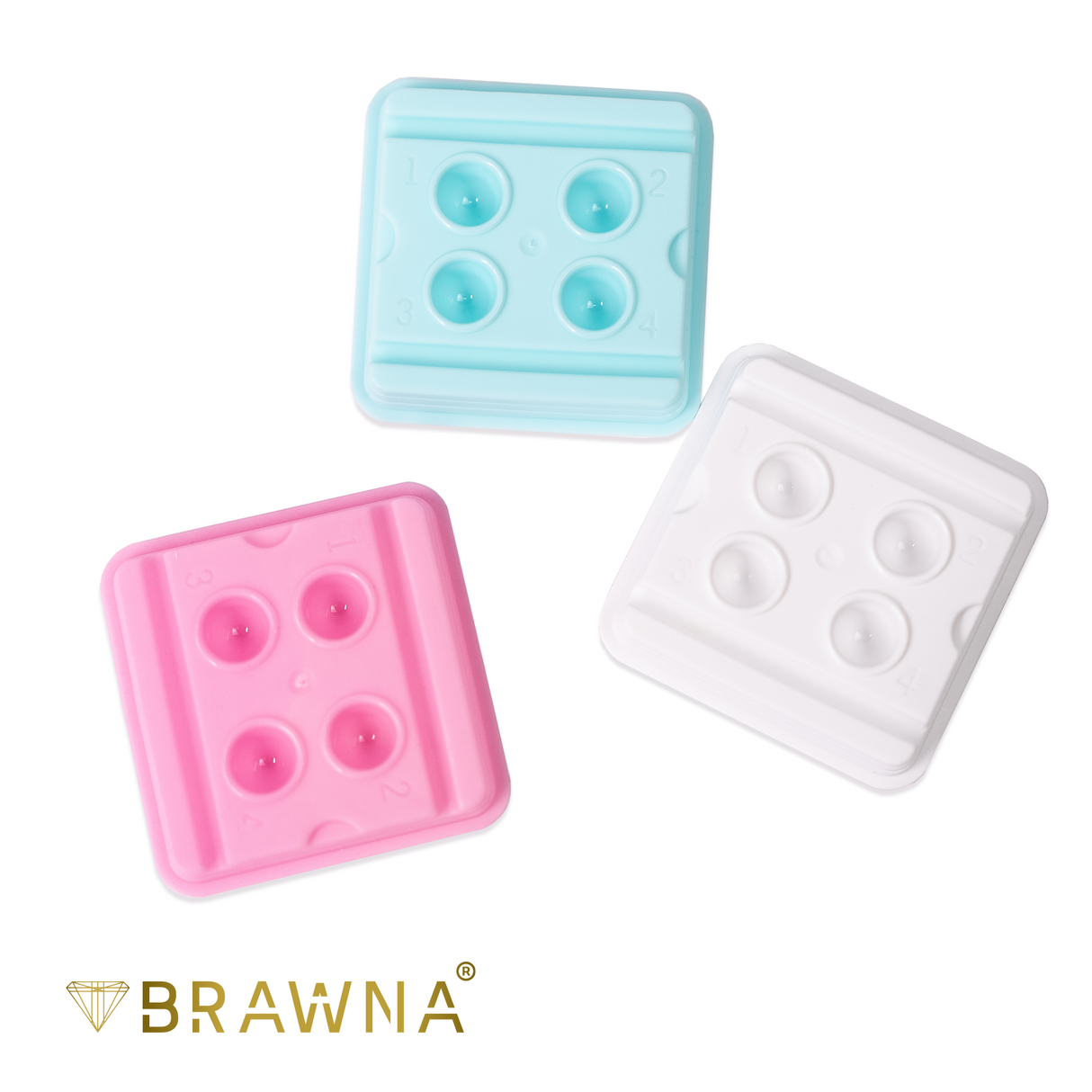 Brawna - Disposable PMU Ink Tray with 4 Wells - Pink