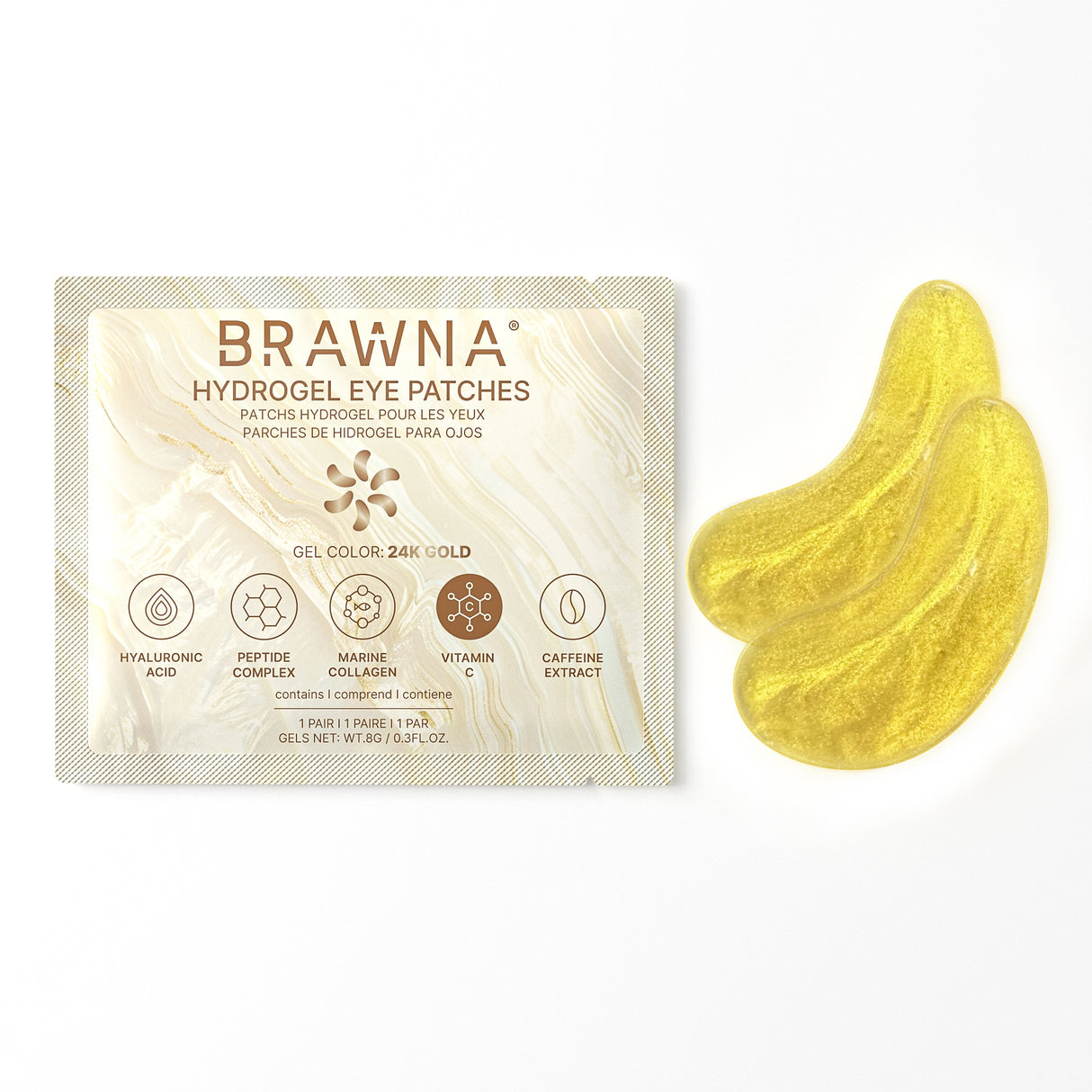 BRAWNA hydrpgel eyepatches with vitaminC Coffeine hyaluronic acid_1