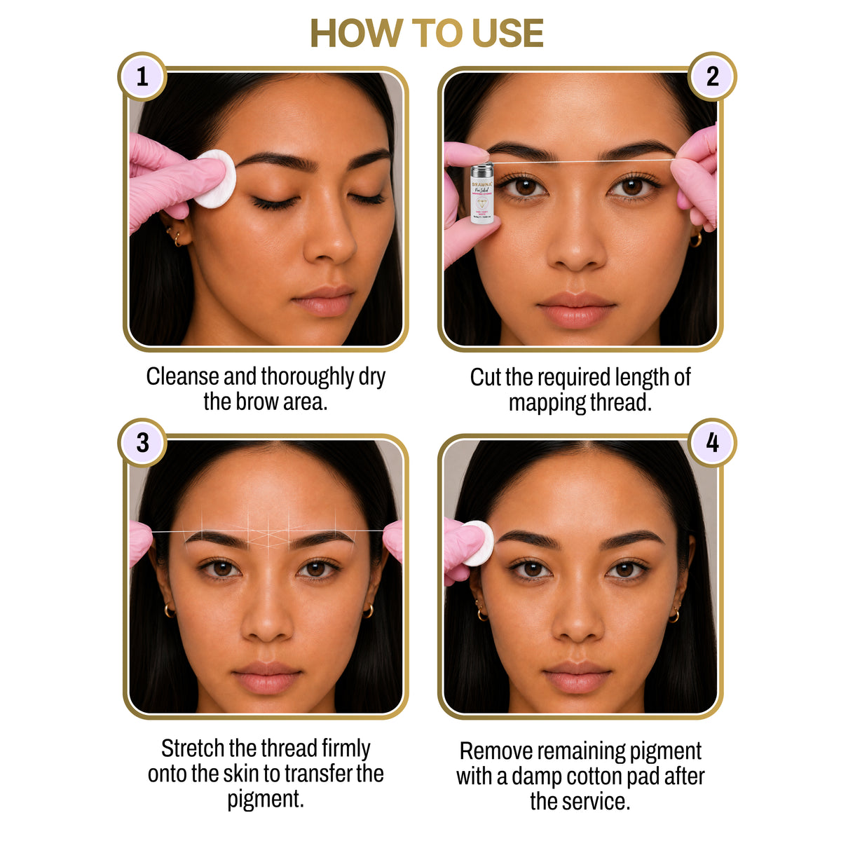 preinked eyebrow white mapping string