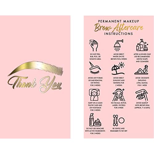 pink pmu supplies, pink microblading aftercare card