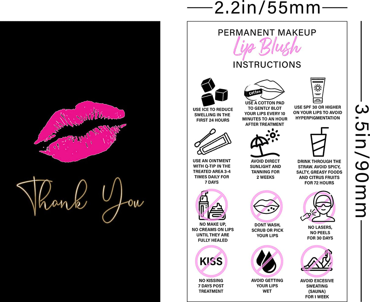 Brawna - Lip Blush Aftercare Thank You Cards - PMU Supplies