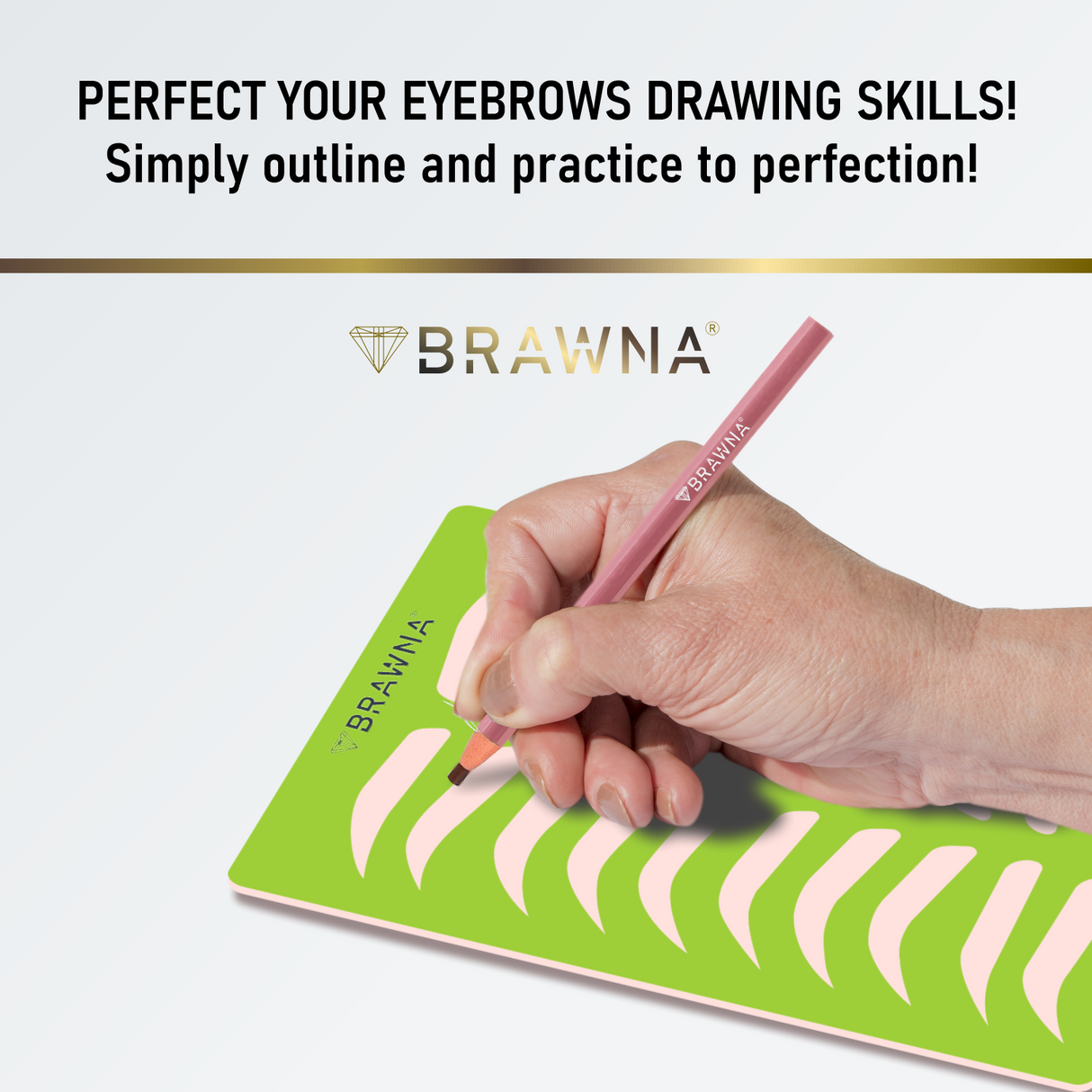 Brawna - Eyebrow Practice Stencil with PMU Practice Skin