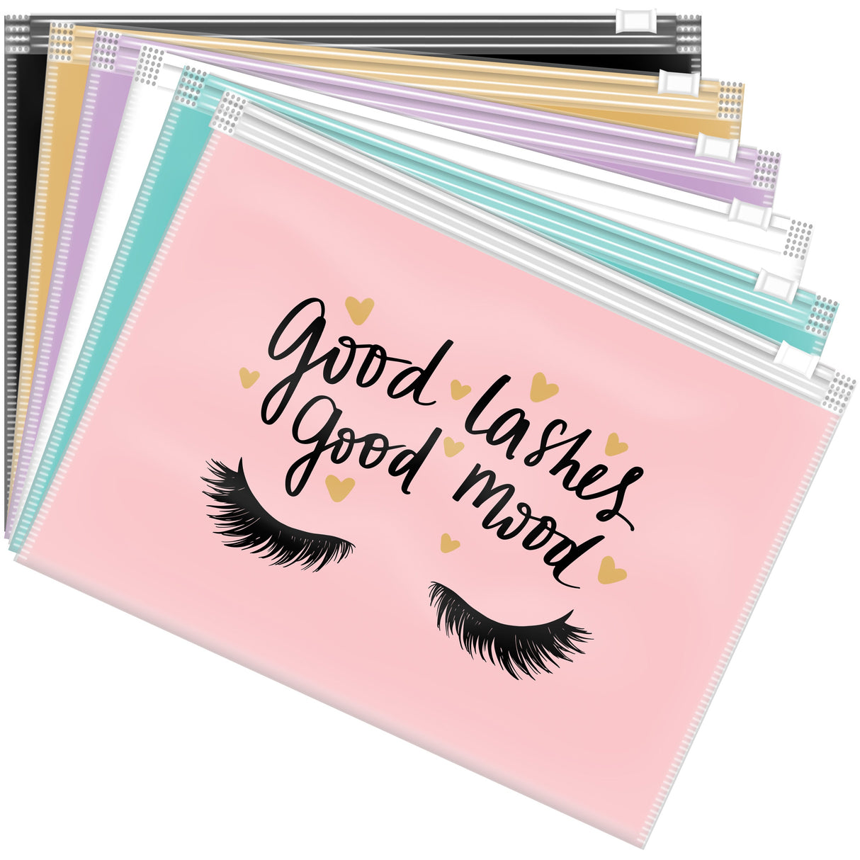 60 Pck Reusable Makeup Bags with Ziplock - Size 6x8 In