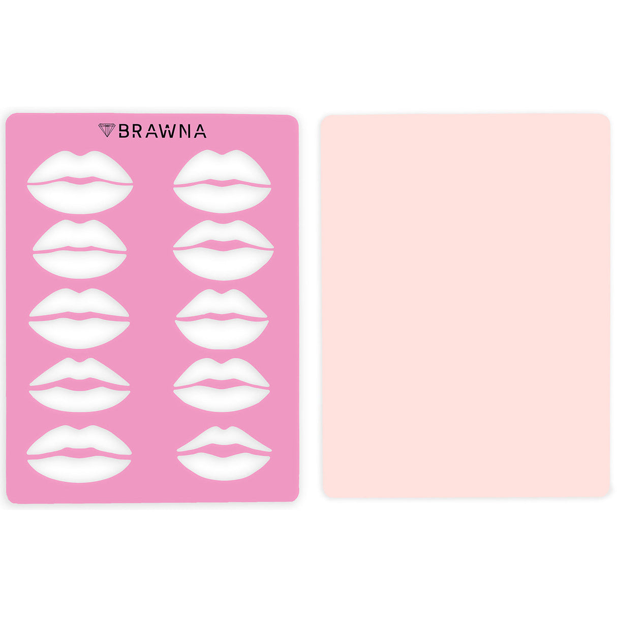 Lip Blush Tattoo Practice Stencil with Inkless Practice Skin - 10 lip shapes