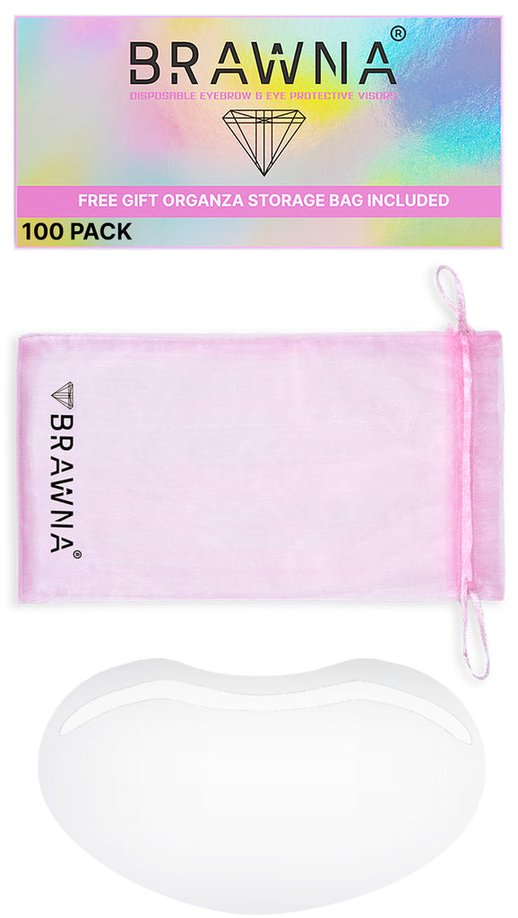 Brawna eyebrow shower visor shield mask film-100 packs