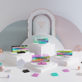 90 Pck Disposable PMU and Microblading Ink Trays - Pink - White - Turquoise