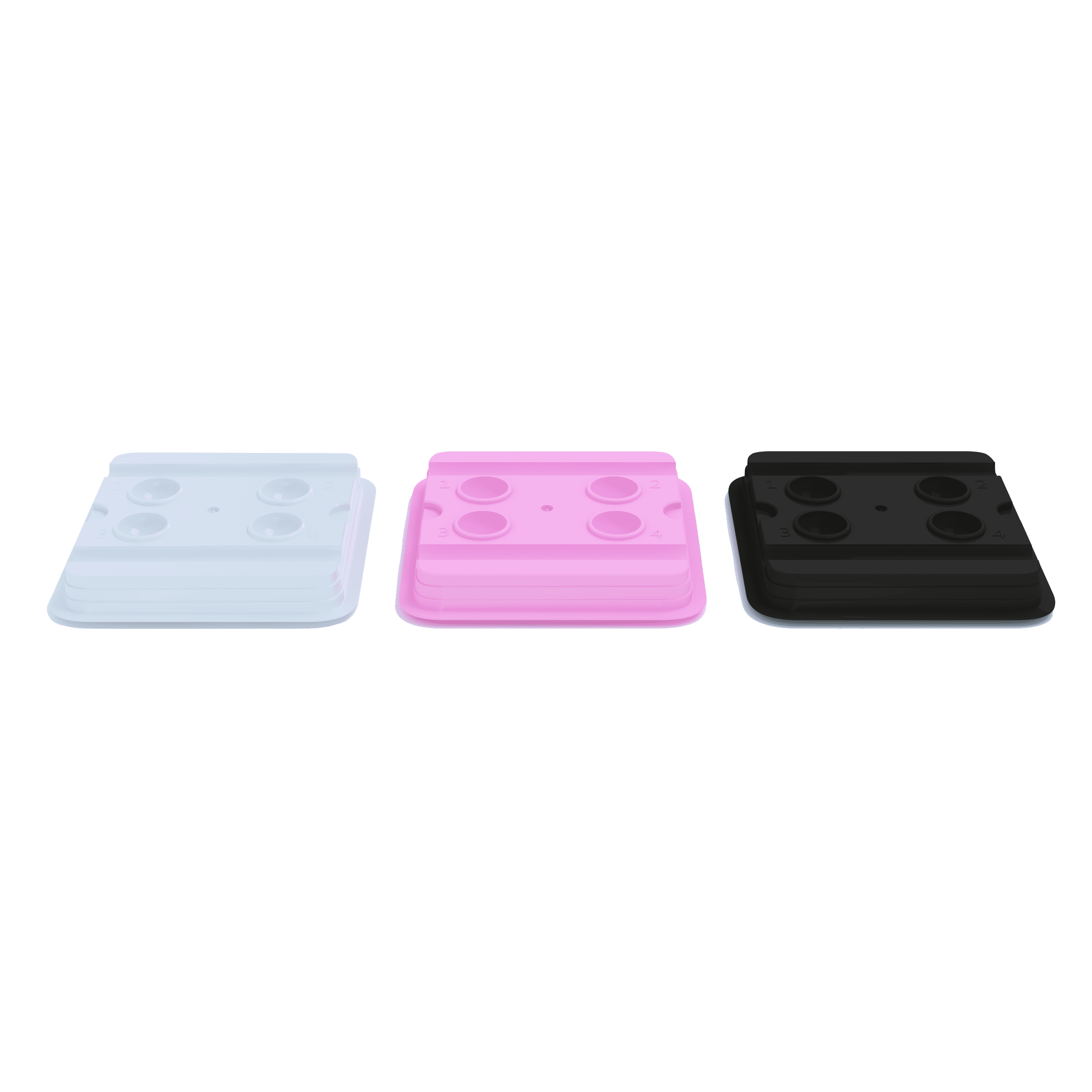 50 Pck Mini Disposable PMU Pigment Tray 4 Wells White