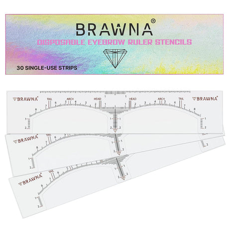 brawna 30 eyebrow rulers stickers