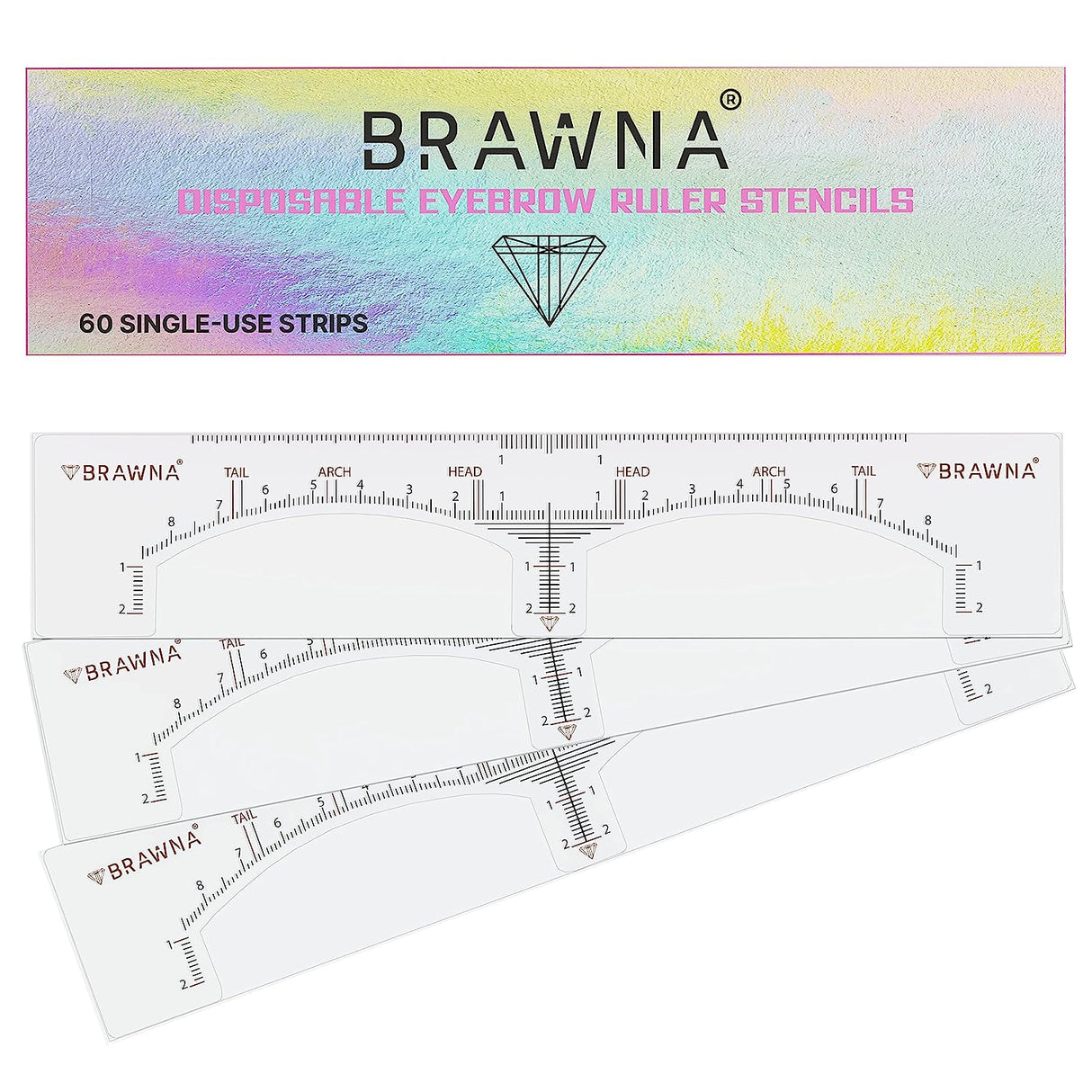 Brawna - Eyebrow Ruler Stickers- 60 pack