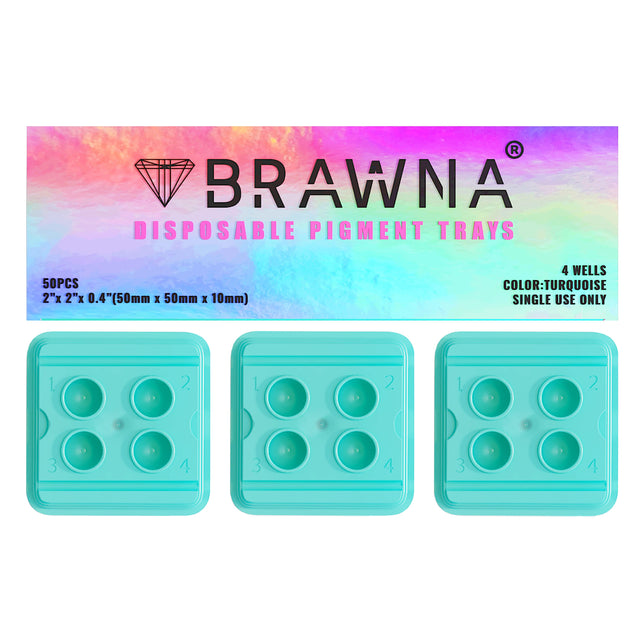 brawna turquoise pmu ink trays 50 pack