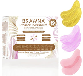 BRAWNA Caffeine, Kojic Acid, Arbutin, Peptides, Vitamin C,Retinol, hyaluronic acid, collagen hydrogel patch-24 packs