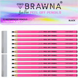 Brawna - Brow Pro Peel Off Pencils For Eyebrow Mapping - Black