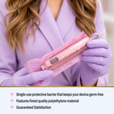 BRAWNA Sealable PMU Machine Pen Covers 220PCS – Disposable Sleeves for PMU, Tattoo & Derma Pen Devices – Hygienic Covers for Microneedling, Microblading & PMU Machines – Pink 65x200MM(2.5" x 8.6")