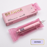 BRAWNA Sealable PMU Machine Pen Covers 220PCS – Disposable Sleeves for PMU, Tattoo & Derma Pen Devices – Hygienic Covers for Microneedling, Microblading & PMU Machines – Pink 65x200MM(2.5" x 8.6")