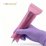 BRAWNA Sealable PMU Machine Pen Covers 220PCS – Disposable Sleeves for PMU, Tattoo & Derma Pen Devices – Hygienic Covers for Microneedling, Microblading & PMU Machines – Pink 65x200MM(2.5" x 8.6")