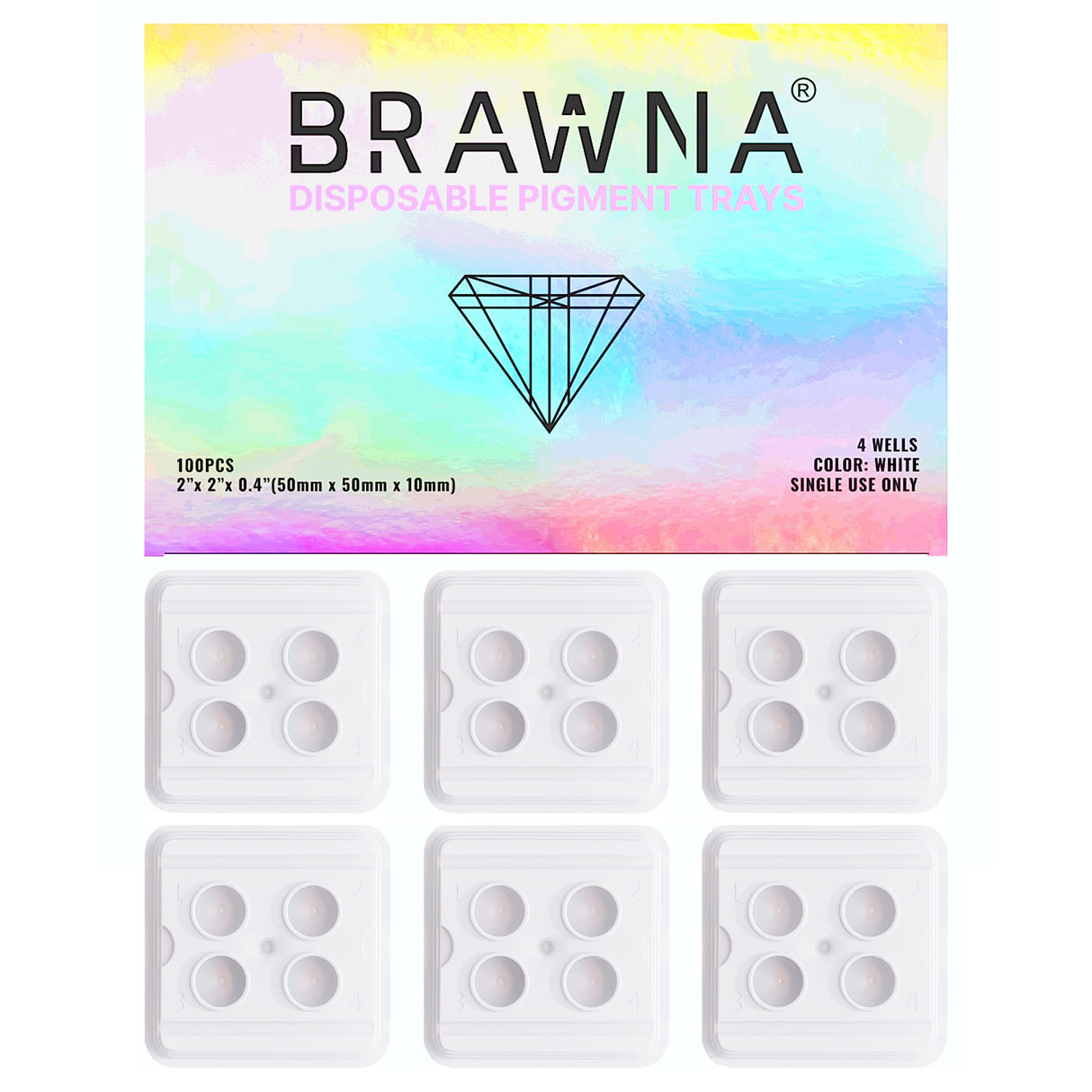 White-100-PMU-DisposableInk-Traysfor-Microblading