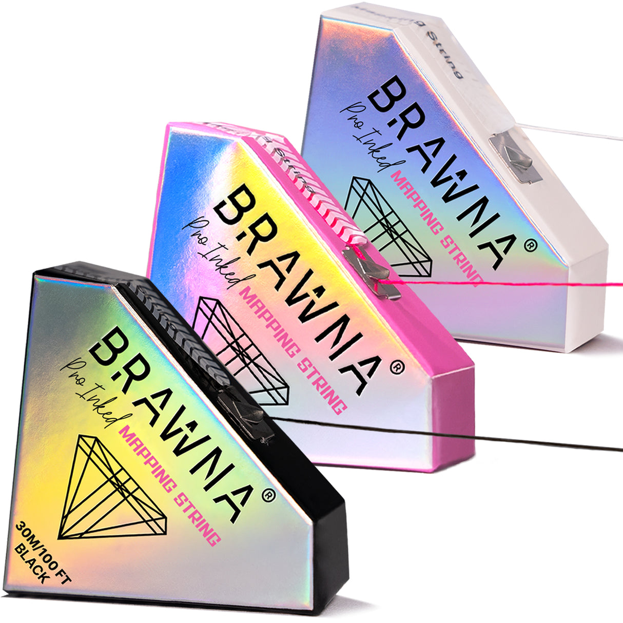3 pack white black pink mapping string