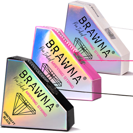 3 pack white black pink mapping string