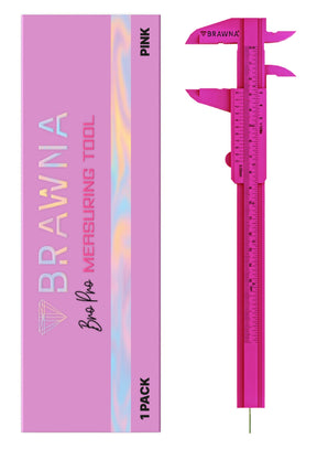 brawna eyebrow measuring tool ruler pink , plastic, pmu supplies 