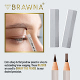 6 Pack Brow Pro Peel Off Pencils with Sharpener - Waterproof Mapping Pencils - Light Medium Dark Brown