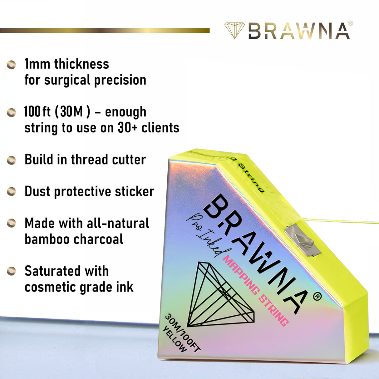 BRAWNA Mapping String for Brows and Lips Measuring - Yellow and White