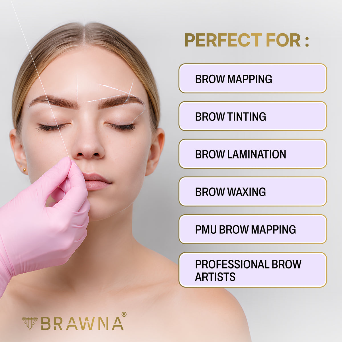 eyebrow mapping string white