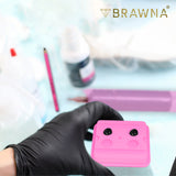 90 Pck Disposable PMU and Microblading Ink Trays - Pink - White - Turquoise