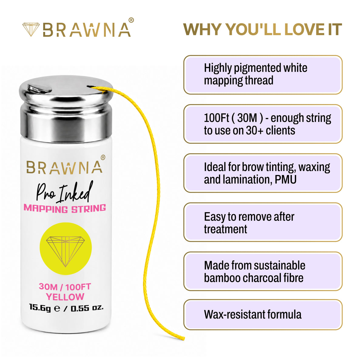 Brawna ProInked mapping string yellow