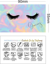 Lash Extension Aftercare Cards with Thank You Note - Size 3.5x2 in