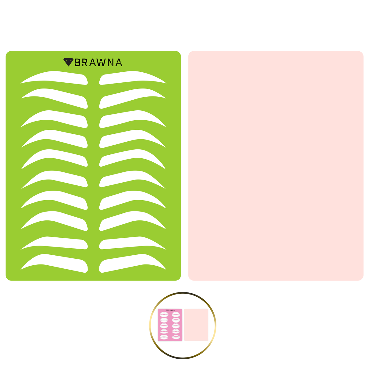 Brawna - Eyebrow Practice Stencil with PMU Practice Skin