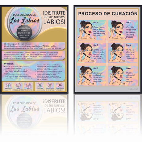 BRAWNA 50 Pack Lip Blush Aftercare Cards - Size 5.5x4.5 in