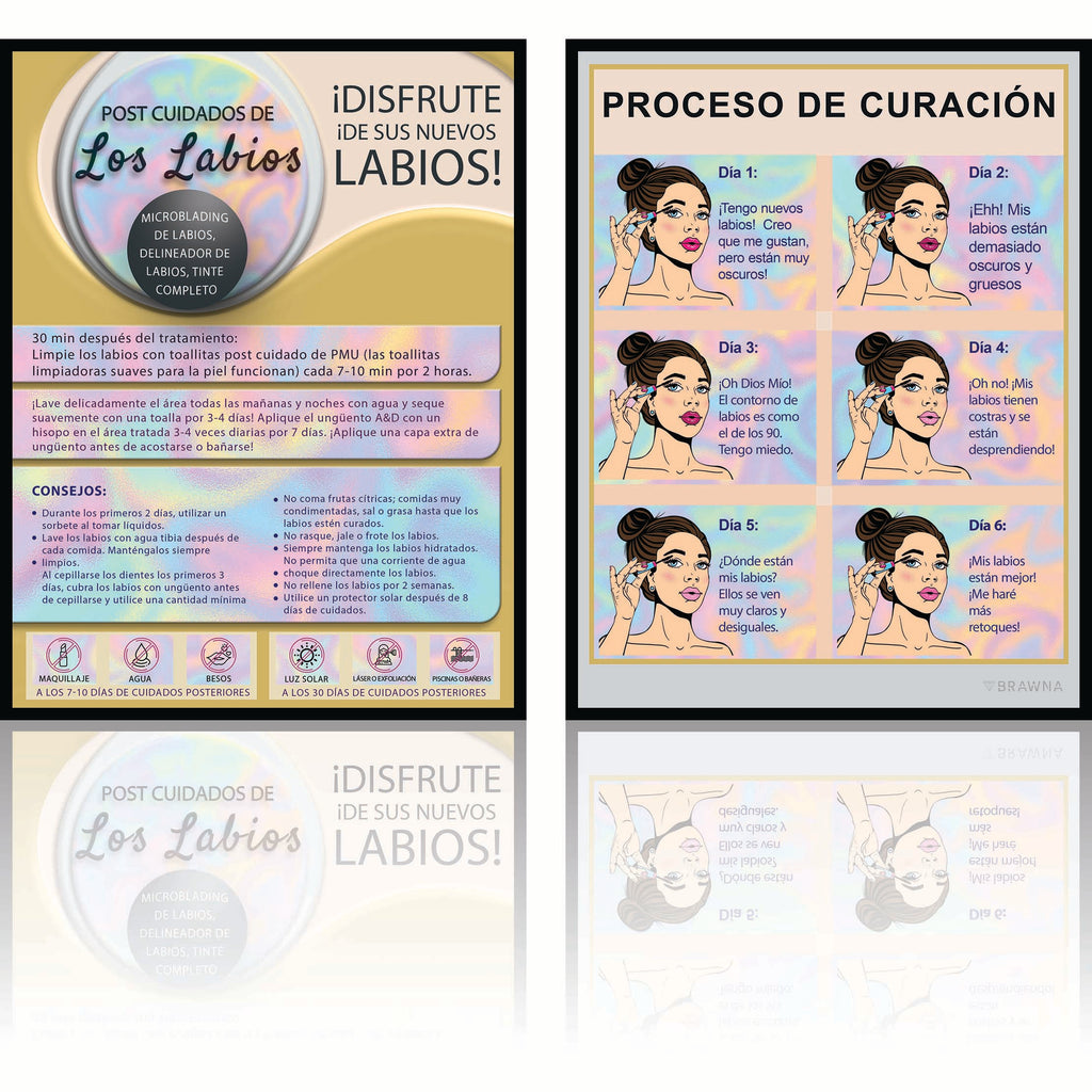 spanish lip blush aftercare cards