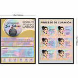 50 Pack Spanish Lip Blush Aftercare Instruction Cards 5.5x4.5 in