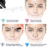 Brawna - Eyebrow Ruler Stencil - 120 Pcs Clear Adhesive Eyebrow Shaping