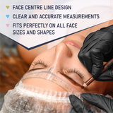 Brawna - Eyebrow Ruler Stencil - 120 Pcs Clear Adhesive Eyebrow Shaping