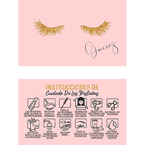 Lash Extension Aftercare Cards with Thank You Note - Size 3.5x2 in