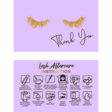 Lash Extension Aftercare Cards with Thank You Note - Size 3.5x2 in