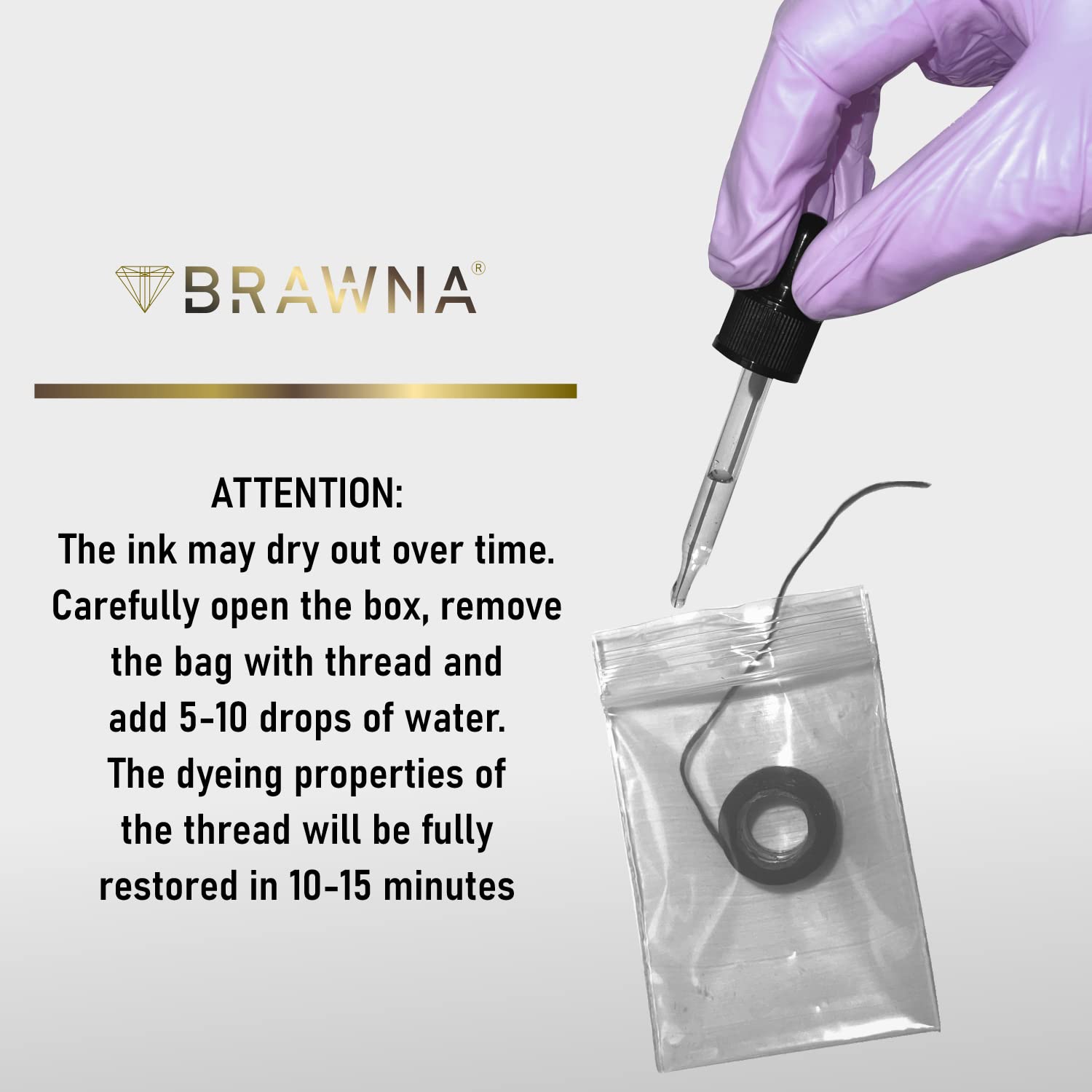 Brawna - Pre Inked Mapping String for Eyebrow Measuring - Black