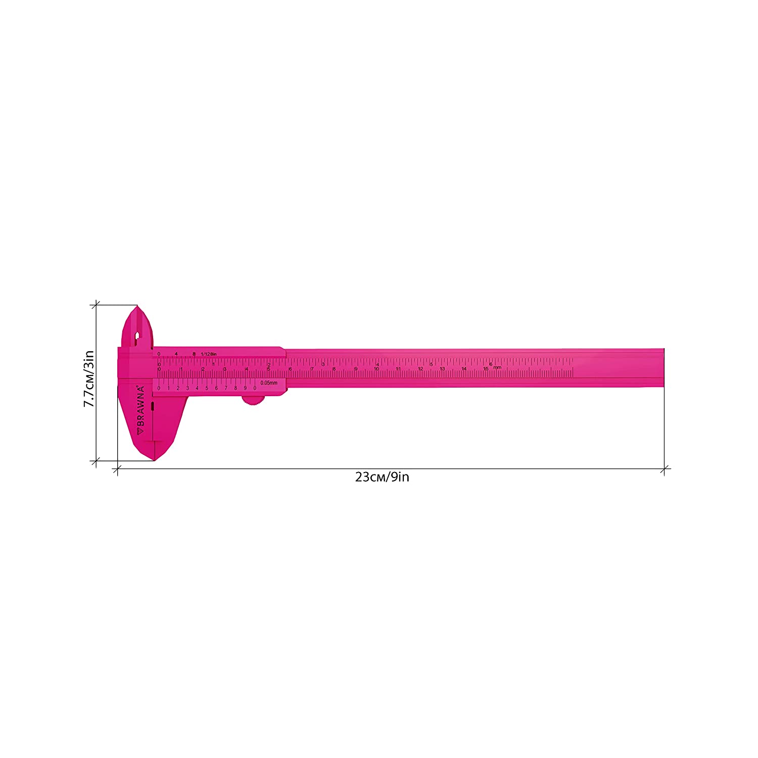 Pink Ruler Sticker Brow Pro Measuring Caliper with Eyebrow Ruler Sticker Pink BrawnaBeauty ...