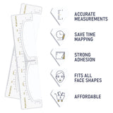 30 Pack Disposable Eyebrow Ruler Stickers for Eyebrow Henna And Cosmetic Tattoos