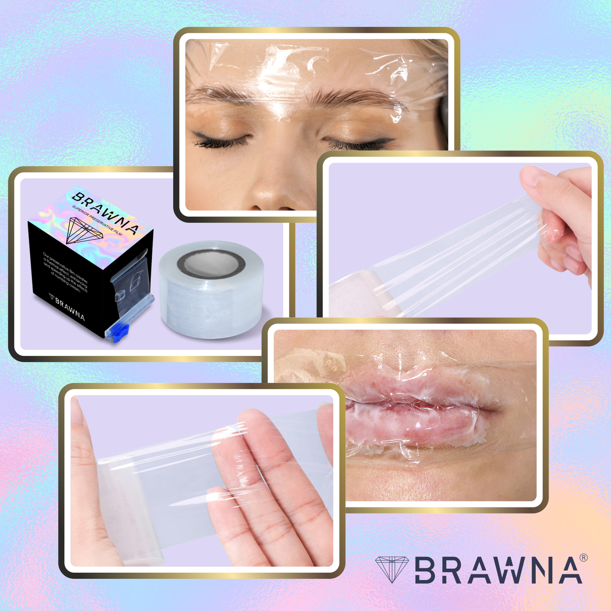 Plastic Wrap for Microblading , Eyebrow Lamination, Tint and Lash Lift - 2 Pack - 2600 Ft [ 800M Total ]