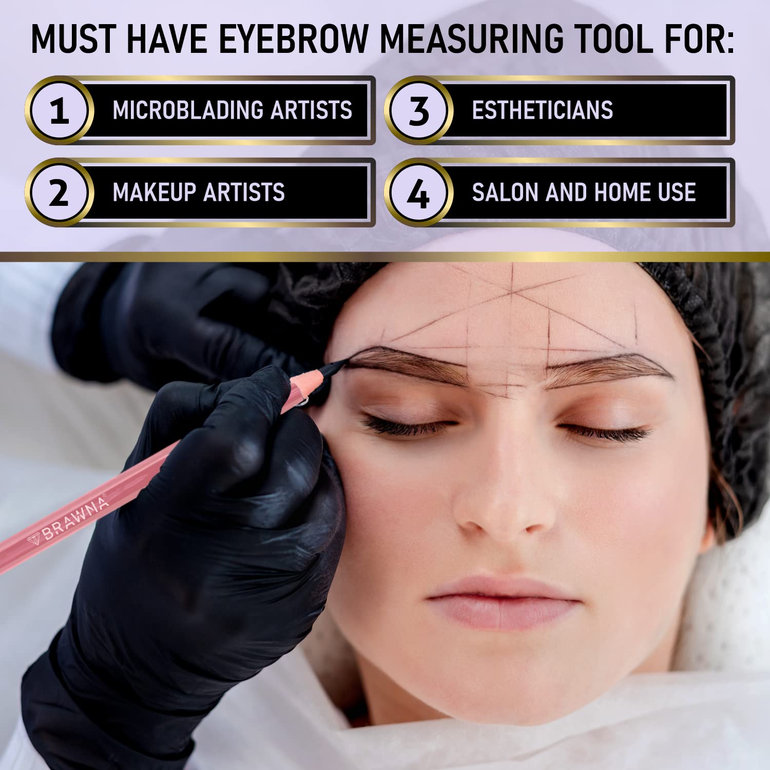 Measuring String Eyebrows Pro Inked Mapping String for Eyebrow And Lip Measuring - White - Pink ...
