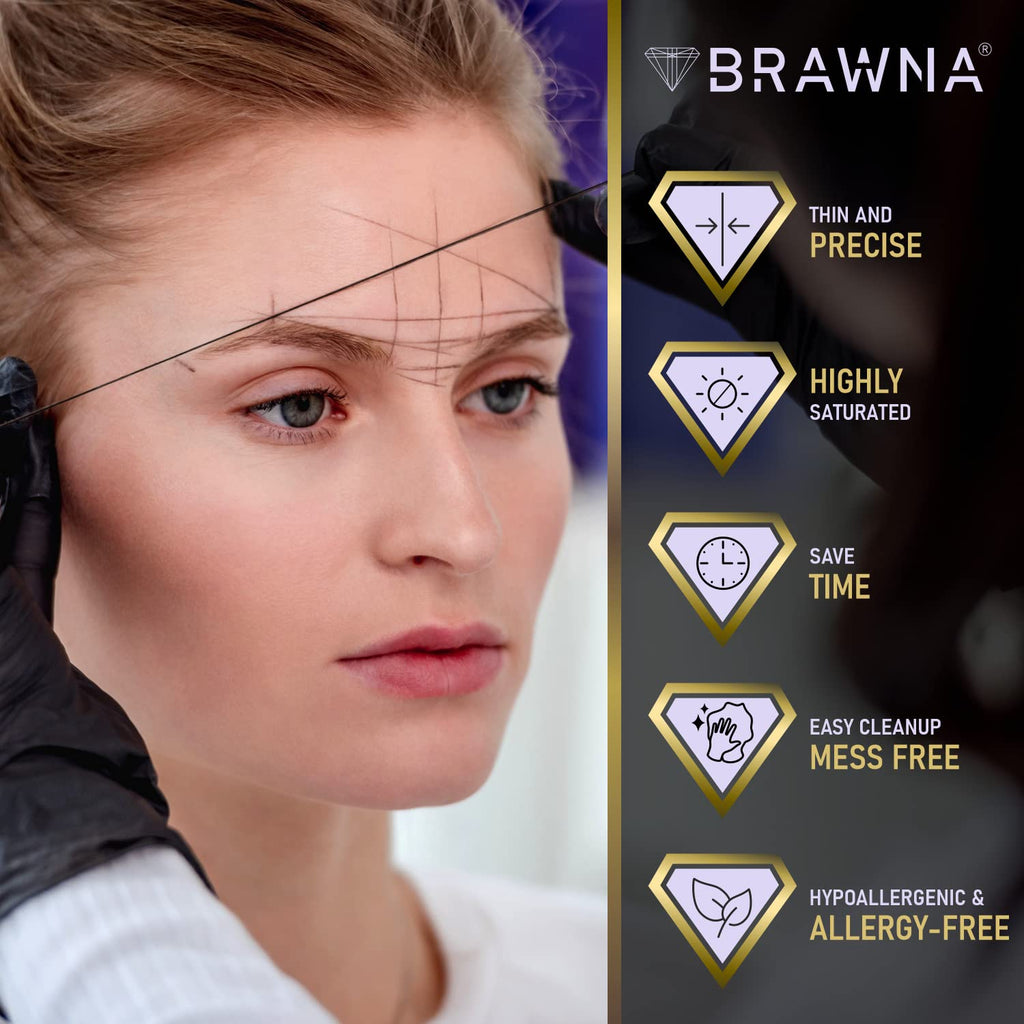 Measuring String Eyebrows Pro Inked Mapping String for Eyebrow And Lip Measuring - White - Pink ...