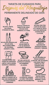 PMU Eyeliner Aftercare Thank You Cards - Pink - 50 or 100 packs