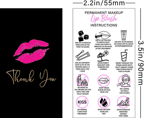 Brawna - Lip Blush Aftercare Thank You Cards - PMU Supplies