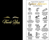 Brawna - PMU Eyeliner Aftercare Thank You Cards - English / Spanish