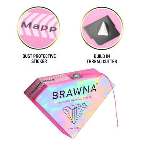 2 Pack Pre Inked Mapping String For Eyebrow And Lip Measuring 98ft Pink