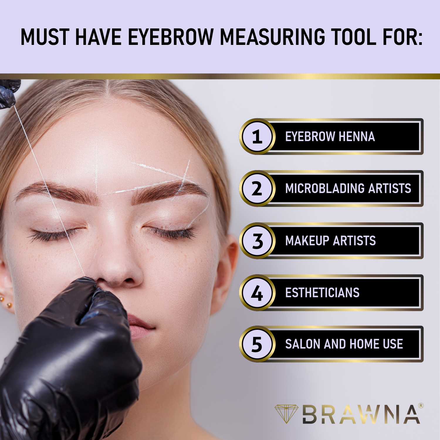 Measuring String Eyebrows White Brow Mapping String for Eyebrow Measuring – Brawna Beauty