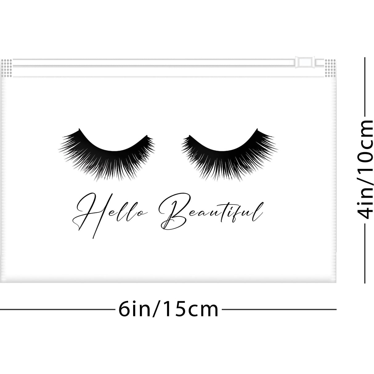 Brawna - 60 Pcs Small Lash Aftercare Bags "Hello Beautiful" - Size 4x6 in