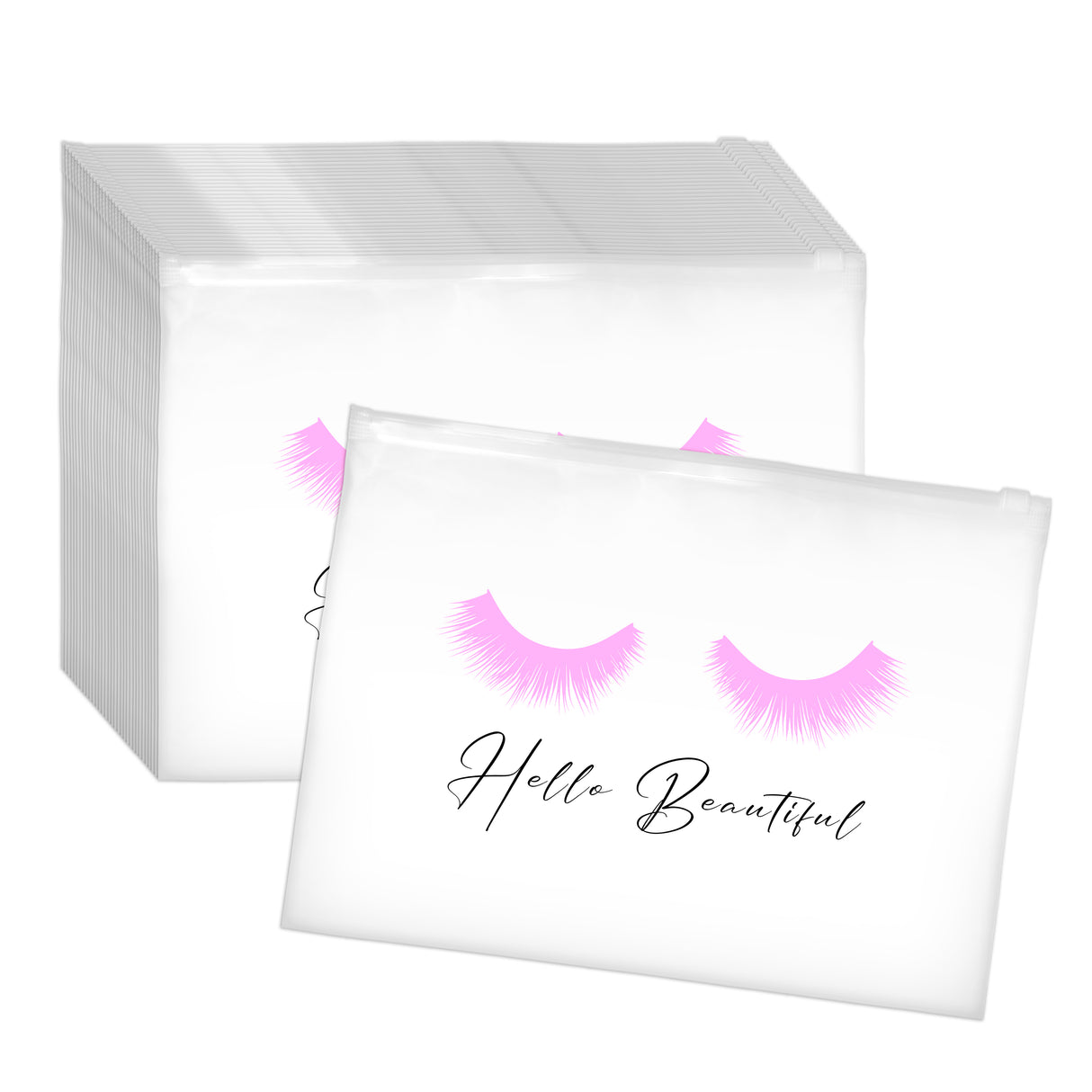 Brawna 60 Pack Pink Lash Aftercare Bags - Size 6x8 in